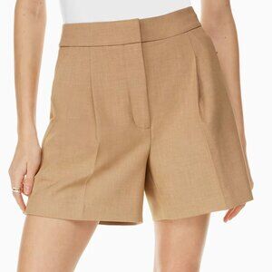 Wilfred Ibiza Trouser High-rise Pleated Shorts Heather Gold Camel Size 8
